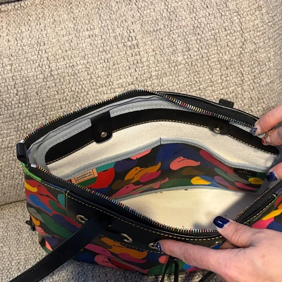 Dooney & Bourke Multicolor Duck Satchel - Picture 6 of 8